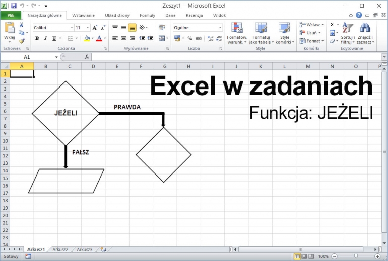 Excel w zadaniach. Funkcja JEŻELI